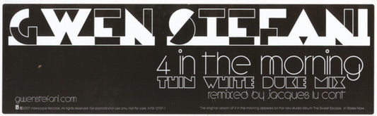 Gwen Stefani : 4 In The Morning (12", Promo)