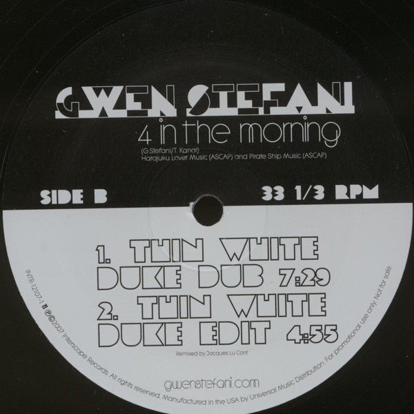 Gwen Stefani : 4 In The Morning (12", Promo)