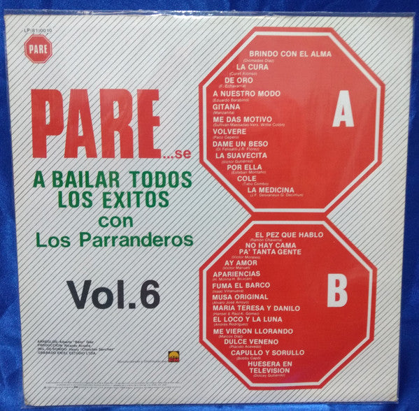 Los Parranderos : Pare... Se A Bailar Todos Los Éxitos Con Los Parranderos Vol.6 (LP, Album)