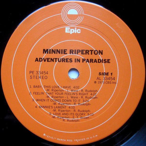 Minnie Riperton : Adventures In Paradise (LP, Album, Pit)