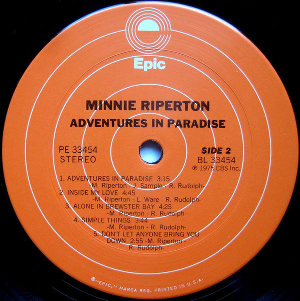 Minnie Riperton : Adventures In Paradise (LP, Album, Pit)