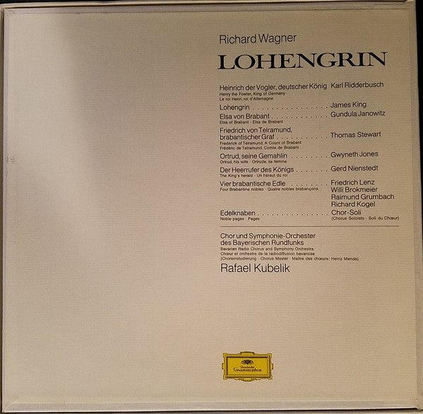 Richard Wagner - Chor Des Bayerischen Rundfunks Und Symphonie-Orchester Des Bayerischen Rundfunks, James King (3), Gundula Janowitz, Gwyneth Jones, Thomas Stewart (2), Karl Ridderbusch, Rafael Kubelik : Lohengrin (5xLP, Album + Box)