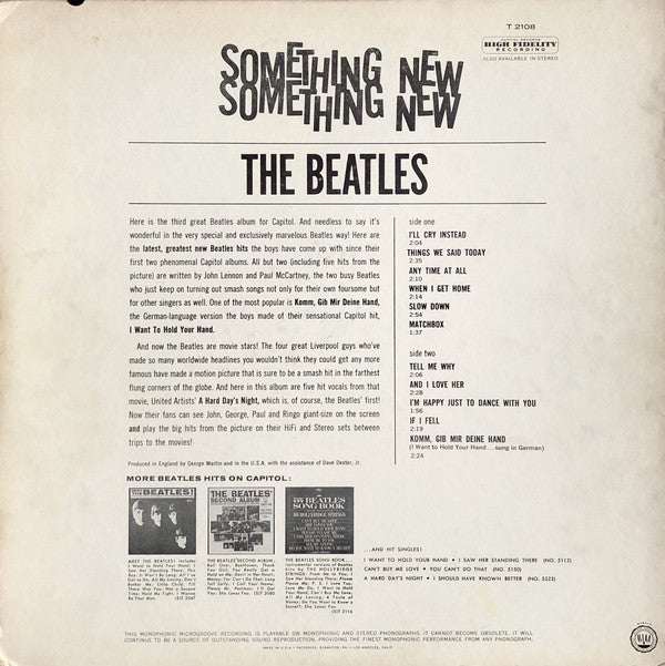 The Beatles : Something New (LP, Album, Mono,  Gl)