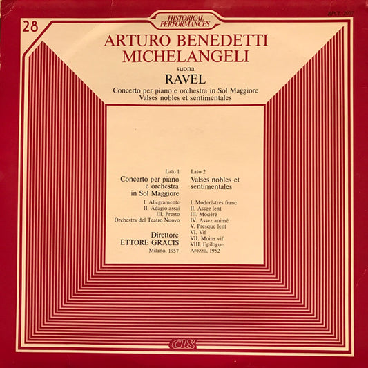 Maurice Ravel, Arturo Benedetti Michelangeli, Orchestra del Teatro Nuovo, Ettore Gracis - Arturo Benedetti Michelangeli Suona Ravel vinyl record, LP (Near Mint (NM or M-)) | Lulo Records