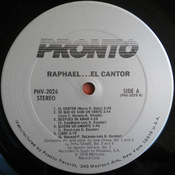 Raphael (2) : El Cantor (LP, Album)