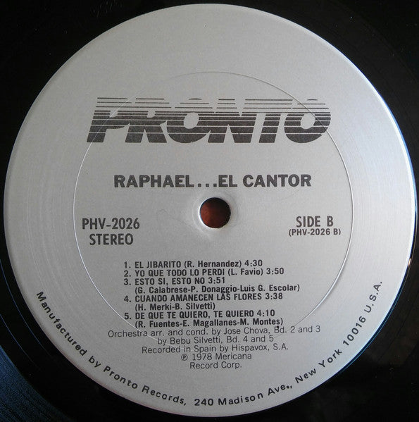 Raphael (2) : El Cantor (LP, Album)