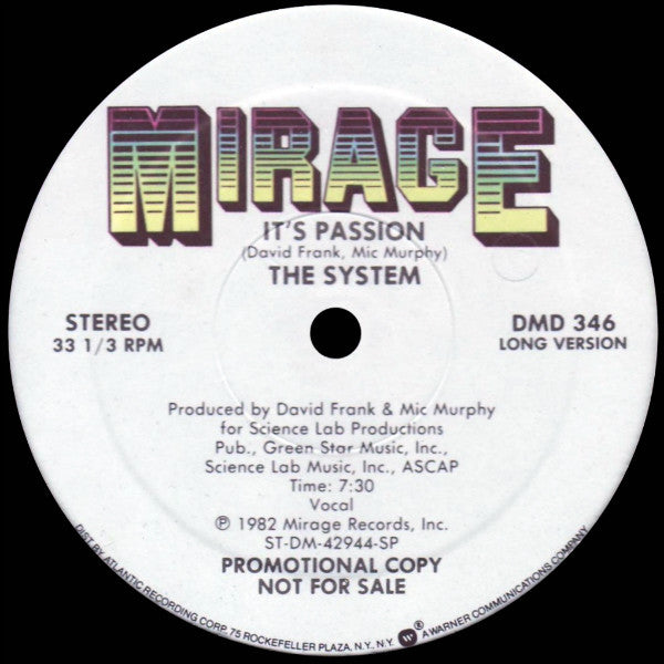 The System : It's Passion (12", Promo)