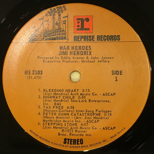 Jimi Hendrix : War Heroes (LP, Album, Ter)