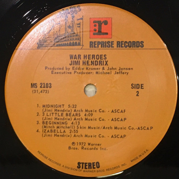 Jimi Hendrix : War Heroes (LP, Album, Ter)