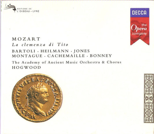 Wolfgang Amadeus Mozart, Cecilia Bartoli • Uwe Heilmann • Della Jones • Diana Montague • Gilles Cachemaille • Barbara Bonney • The Academy Of Ancient Music • Christopher Hogwood : La Clemenza Di Tito (2xCD, Album, RE + Box)