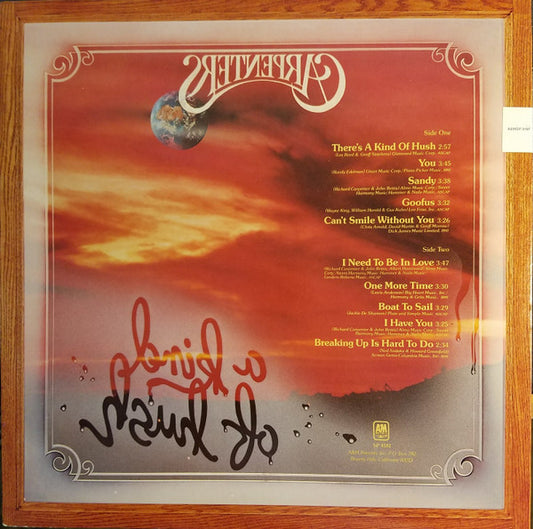 Carpenters - A Kind Of Hush vinyl record, LP (Very Good Plus (VG+)) | Lulo Records