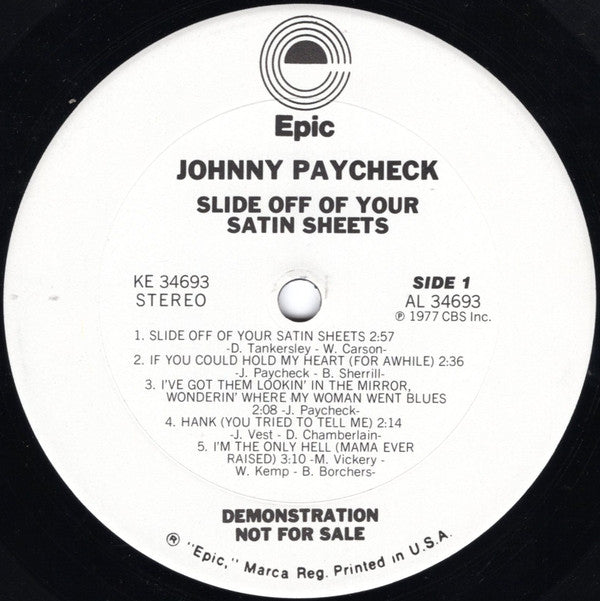 Johnny Paycheck : Slide Off Of Your Satin Sheets (LP, Album, Promo)