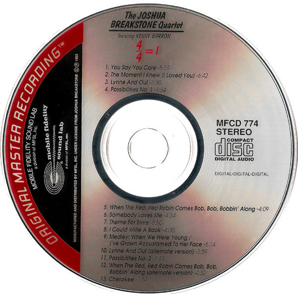 The Joshua Breakstone Quartet : 4/4=1 (CD, Album, Ltd, RE, S/Edition)