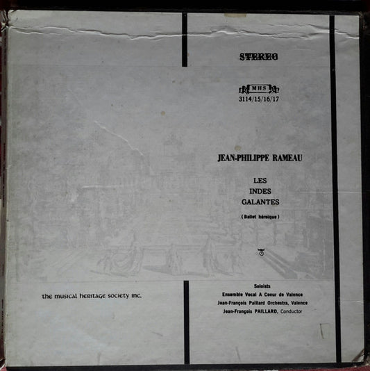 Jean-Philippe Rameau - Orchestre De Chambre Jean-François Paillard, Jean-François Paillard, Ensemble Vocal "A Coeur Joie" De Valence : Les Indes Galantes (Ballet Héroique) (4xLP, Album + Box)