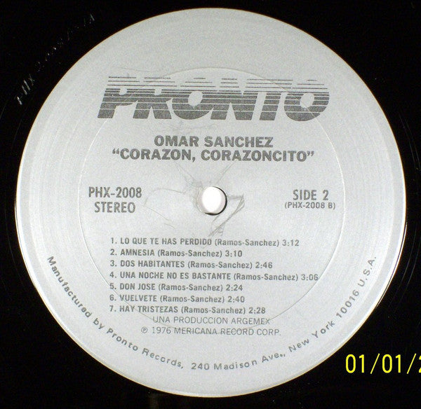 Omar Sánchez : Corazon Corazoncito (LP, Promo)