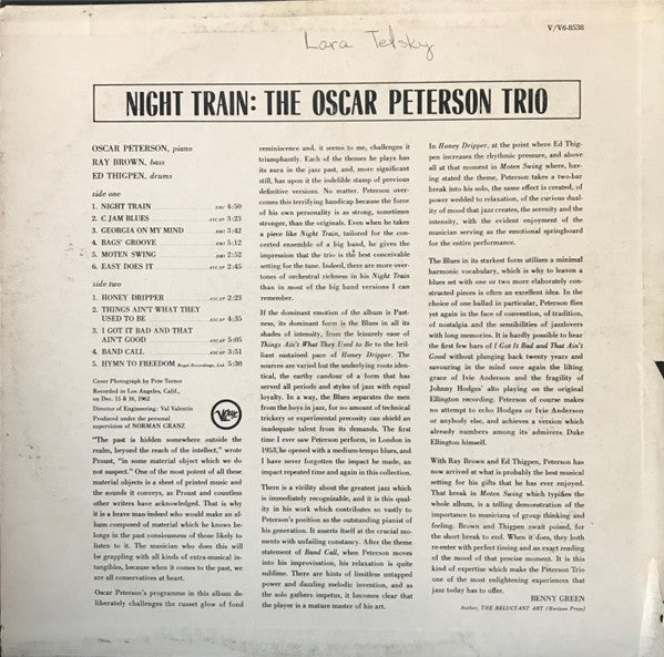 The Oscar Peterson Trio : Night Train (LP, Album, MGM)