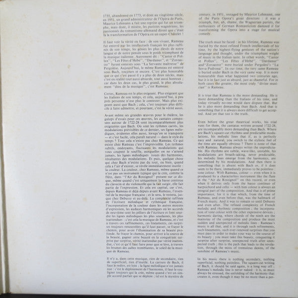 Jean-Philippe Rameau - Colette Herzog, I Solisti Veneti / Claudio Scimone : Deux Cantates : Orphée - Le Berger Fidèle / Air Du Rossignol Extrait D'Hippolyte Et Aricie (LP)