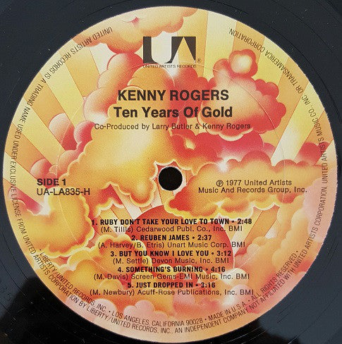 Kenny Rogers : Ten Years Of Gold (LP, Comp, RE)