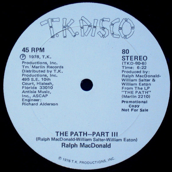 Ralph MacDonald : The Path-Part II & III (12", Promo)