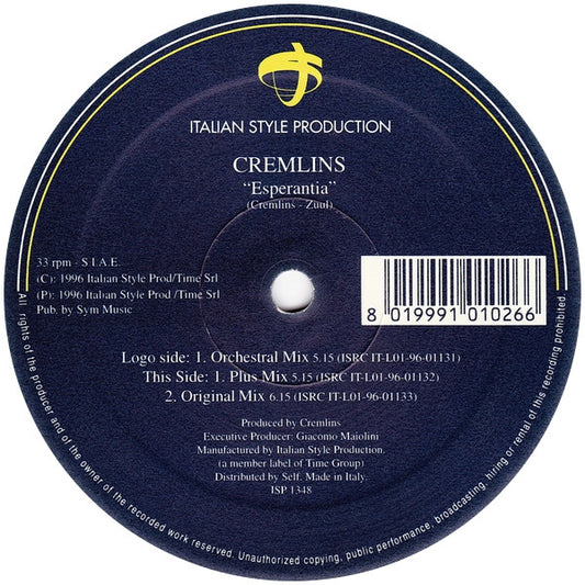 Cremlins : Esperantia (12")